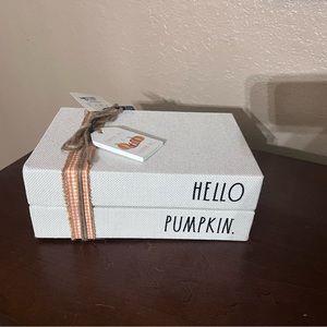 Brand new and never used Rae Dunn Pumpkin Fall Book Decor